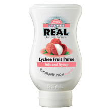 Re’al Syrup | Lychee Puree Infused Fruit Syrup | Made with Real Lychee | 500ml |Natural Ingredients| Cocktails, Baking, Smoothies, Mixing Drinks