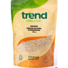 Trend Organic Medium Oatmeal Stoneground,500g - Wholesome Fibre Boost for Culinary Excellence – High in Protein, Certified Organic, Vegan, GMO-Free