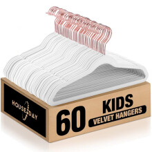 HOUSE DAY Kids Velvet Hangers 60 Pack(14 Inch) - Kids Hangers with Non-Slip and Space Saving for Children, Durable Kids Coat Hanger
