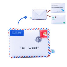 Hong Kong Air Mail Envelope, Soft Plush Nosework Pet Toy - Multiple Ways for Durable Interactive Games, Nostalgic Memory, Hides Treats for Mental