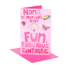 UK Greetings | Mother's Day Card for Nana | Card for Mum, Grandma, Wife | Her, Girls, Women | Bright Cartoon Design | With Envelope | 137x210mm