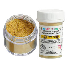 Sugarflair Yellow Gold Edible Lustre Dust (E171 Free), Add a Lustrous Shine to Cakes or Decorations. Brush On or Add Rejuvenator to Create