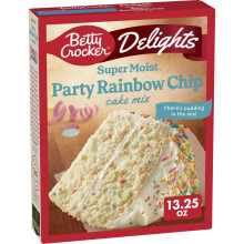 A American Food Mart Betty Crocker Delights Super Moist Party Rainbow Cake Mix 376g (13.25oz)