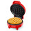 SNAILAR Mini Waffle Maker, 550W Waffle Iron, Ready Indicator Light, Non Stick Coating, Cool Touch Handle, Compact Size, Red 1