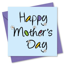 Mothers Day Card for Mum. Daisy Design with Matching Envelope. 150x150mm. Ecofriendly. Printed and Packed in UK, by Absolutely Yours.