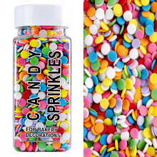 Rainbow Confetti Sprinkles for Cake Decorating, Colored Confetti Rainbow Round Sprinkles for Cake Cupcake Cookies Baking Ice Cream Toppings