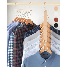 MORALVE Space Saving Hangers for Closet – 4 Pack European Beechwood