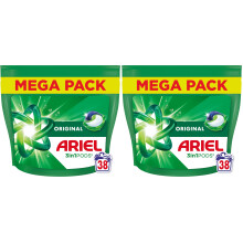 Ariel 3in1 PODS, Washing Liquid Laundry Detergent Capsules 38 Washes