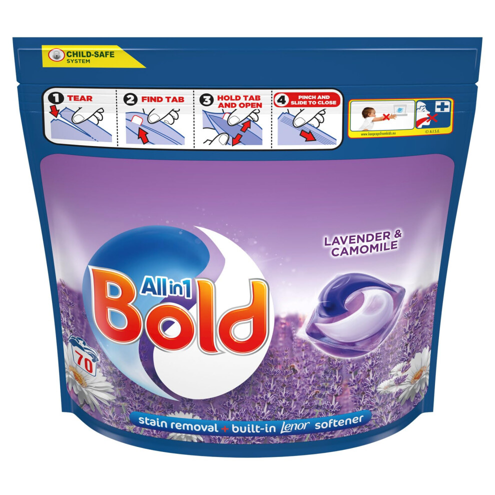 Bold And Camomile Pods Washing Liquid Laundry Detergent Capsules 85 Washes, 85Ct, Outdoor Freshness That Lasts And Lasts Lavender