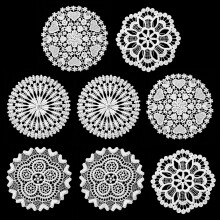 8PCS Vintage Lace Doilies for Tables,Round Crochet Doilies Lace Cotton,Crochet Placemat,Handmade Cotton Coasters for Kitchen Dining Room Dressers