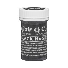 Sugarflair Black Magic Satin Food Colouring Paste, Highly Concentrated for Use with Sugar Pastes, Buttercream, Royal Icing or Cake Mix