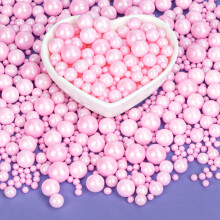 Twisweet Pink Sprinkles 130g, Edible Pearl Sprinkles for Cake Decorating, Mix Size Sugar Pearls Baking Candy
