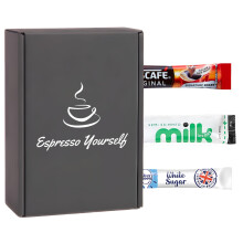 120 Pack Coffee Sachet Bundle – 30 Instant Coffee Sachets, 30 Semi Skimmed UHT Milk Sachets, 60 White Sugar Sticks Individually Wrapped