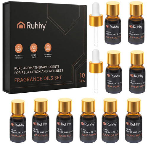 Duftöl-Set für Diffusoren, 10 x 10 ml mit Pipetten 2