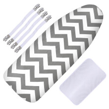 Lotvic Ironing Board Cover, 150x50cm Large Iron Board Cover with 4 Elastic Bands and Ironing Cloth