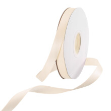 Rebower 10mm Satin Ribbon 23m Thick Double Face Grosgrain Silk Ribbon, [for Gift Wrapping, Hair Bows, Wedding, Cake, Flower] - 25 Yard/75ft/ Beige