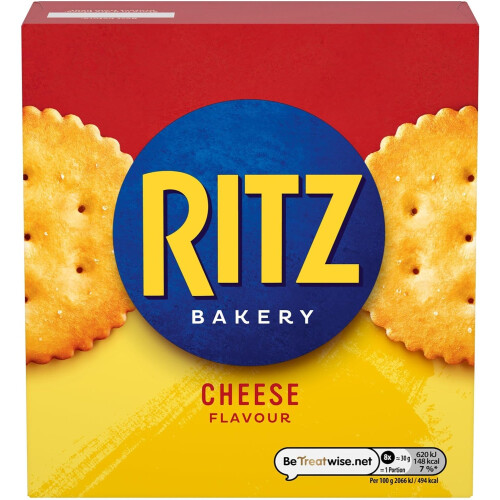 Ritz Cheese Flavoured Crackers, Classic Savoury Snack, 140 g (1-Pack)