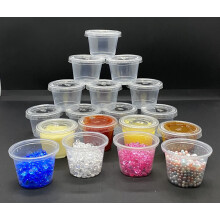 Value Choice 1oz Round Plastic Clear Containers 25ml Lids Deli Pot or Sauce Take Away Chutney Ketchup Restaurant Jelly Shot & Dessert Cups Re-usable