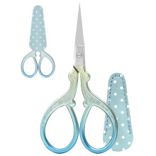 ASIRYVA 1 Pcs Embroidery Scissors with Protective Case, Sewing Scissors for Needlework, Thread Cutting, Handicrafts & DIY Projects (Blue)