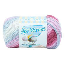 Lion Brand Yarn Ice Cream, DK Weight Acrylic Blend Yarn for Knitting, Crochet, and Crafts, Cherries Jubilee, 1 Pack, Red