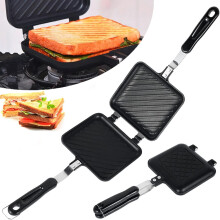 Gatphy Camping Toastie Maker Non-Stick Bread Frying Pan Double Side Stovetop Sandwich Toastie Maker with Heat-Resistant Handles Multifunction Camping