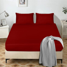 My home store Fitted Sheet 25 cm Deep Brushed Microfiber Ultra Soft No-Iron Wrinkle-Resistant Plain Dyed Fitted Bed Sheets Hypoallergenic Breathable