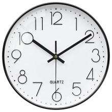 VIKMARI Silent 10 Inch Wall Clock Modern Black & White Round Easy to Read Clock for Kitchen Living Room Bedroom Home School