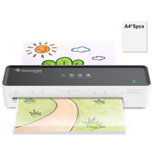 Bonsaii A4 Laminator Machine with 5 Laminating Sheets – 80-100mic Compatible, Compact & Portable Design, ABS Jam Release for Smooth Operation