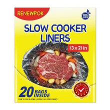 Slow Cooker Liners,3-8 Quart Cooking Bags Large Size 13"x 21", Disposable Slow Cooker Bags Oval For Crock Pot (20, Large Size (3-8 Quart))