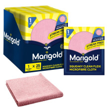 Marigold Squeaky Clean Flexi Microfibre Cloth, Case Pack of 25 Singles, Streak Free Microfibre Cleaning Cloths