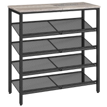 HOOBRO Shoe Rack, 5-Tier Shoe Organizer, Shoe Storage Rack for 16-20 Pairs, Adjustable Mesh Shelves, Shoe Storage Unit for Entryway, Metal Frame