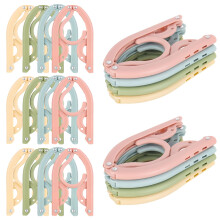 Travel Hangers 20 PCS Folding Clothes Hangers Portable Plastic Clothes Coats Hangers Non-SlipTravel Hanger Portable Folding Foldable Space Saving