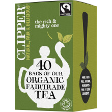 Clipper Fairtrade Organic Everyday 40 Unbleached, Plastic-Free Tea Bags