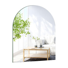 TSKDKIT Wall Mirror 50 x 40 cm Stick On Mirror for Walls, Self Adhesive Frameless HD Glass Mirrors for Bathroom, Wardrobe Doors, Hallway, Bedroom