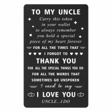 ENGZHI Best Uncle Gifts from Niece - Thank You for All The Special Things You Do - Gifts for Uncle Birthday Christmas Fathers Day, Metal Wallet Card