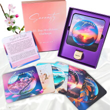 Mindfulness Gifts for Women & Men, 31 Day Challenge Cards with Positive Affirmations. For Meditation Wellness Anxiety & Spiritual Self Care Wellbeing