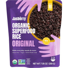 Jasberry Organic Superfood Rice Original (200g, Pack of 1) | 100% Whole Grain Thai Rice | High Antioxidants | Ready in Minutes | No Added Sugar