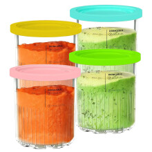 Creami Tubs for Ninja CREAMi Deluxe NC501UK NC501 NC500 Series Ice Cream Makers, Replacement Ice Cream Containers Pots and Lids for Ninja Creamy