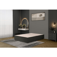 Bed Centre Bliss Grey Linen Divan Base with Optional Drawers and Headboard (4FT Small Double, No Drawers No Headboard)