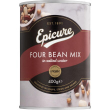 Epicure Four Bean Mix, Chickpeas, Cannellini, Butter & Red Kidney Beans 400 g (P