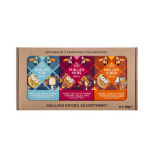 Traditional Mulling Spices Assortment Gift Pack, 3 Varieties: Gin, Wine, Cider.