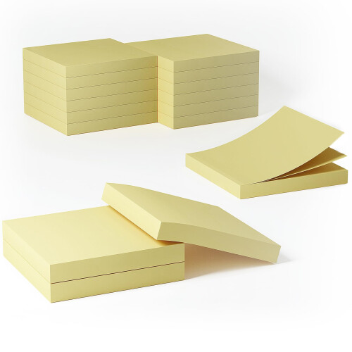 12 Pads 3 x 3 Inches Classics Yellow Sticky Notes,Self-Stick Memo Pads Its Strong Adhesive Notes,80 Sheets/Pad