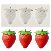MINFEIDMS Strawberry Fondant Moulds Mini Fruit Chocolate Cake Decorating Silicone Moulds for Cupcake Topper Candy Polymer Clay Gum Paste