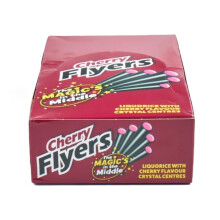 Flyers Giant Cherry Liquorice Sticks – 40 Count Carton | Chewy Liquorice with Tangy Cherry Crystal Centre | Vegan Bulk Sweets for Parties