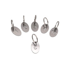 NanTun 304 Stainless Steel Oval Key Tags with Ring 100 pcs, Hollowed Number ID Tags Key Chain, Numbered Key Rings - 1 to 100