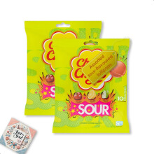 Chupachups Sour Lollipops - 20 Lollies (2x10), Iconic Flavours: Cherry, Apple, Lemon | Kids Treats, Fruit Assortment, Bulk Candy