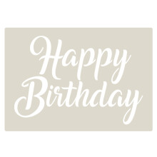 Happy Birthday Scroll Stencil - A7 (10x7cm) Cake Decorating & Craft Stencil