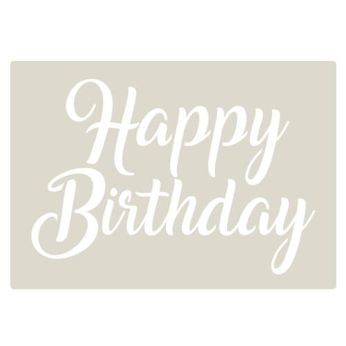 Happy Birthday Scroll Stencil - A7 (10x7cm) Cake Decorating & Craft Stencil