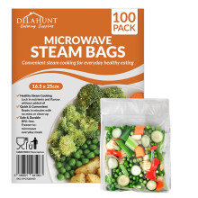 Microwave Steam Bags [100 Pack] – BPA-Free, Food-Grade &