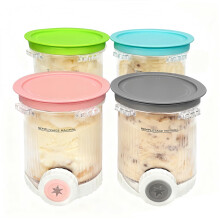 4 Pieces Container for Ninja Swirl by CREAMi Ice Maker NC700 Series, Pots Compatible with Ninja Swirl NC701Uk Accessory BPA Free and Dishwasher